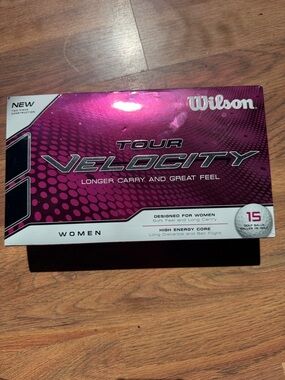 Wilson Tour Velocity Women's Golf Balls - Metallic Pink and White Box